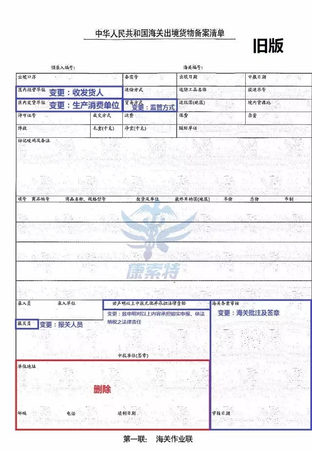 干货：新旧版报关单对比图样 变化一目了然【康索特关务咨询】